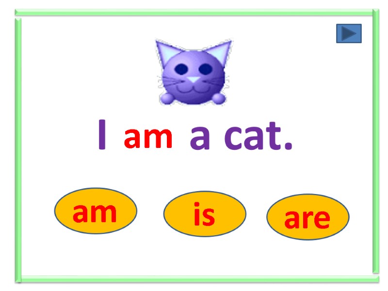 I ….. a cat. am is are am